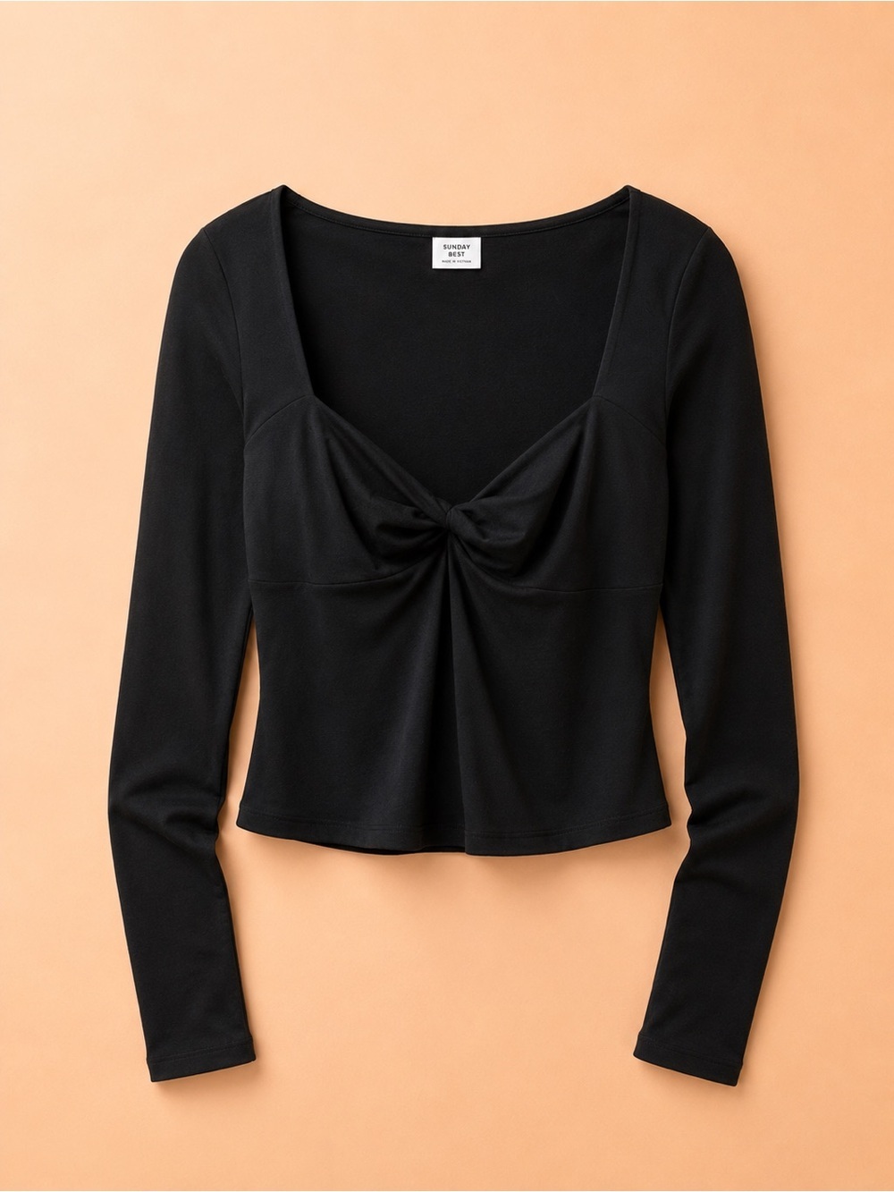 SUNDAY BEST RIBBED BLACK TOP